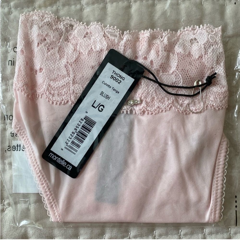 NWT SZ L Montelle Thong 9002 Blush Pink